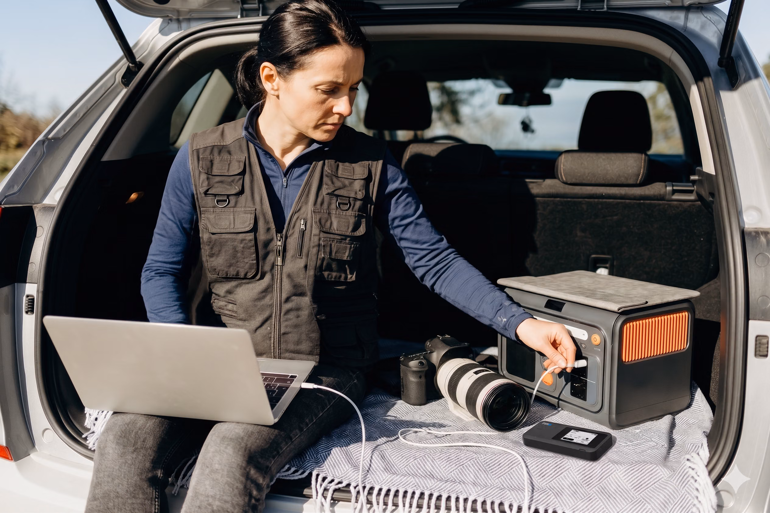 MiFi PRO M4 being used on the field by a photographer