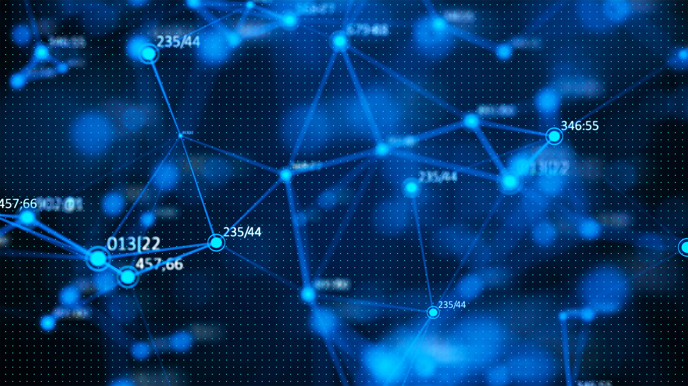 Illustration of multiple data points being connected on the cloud.