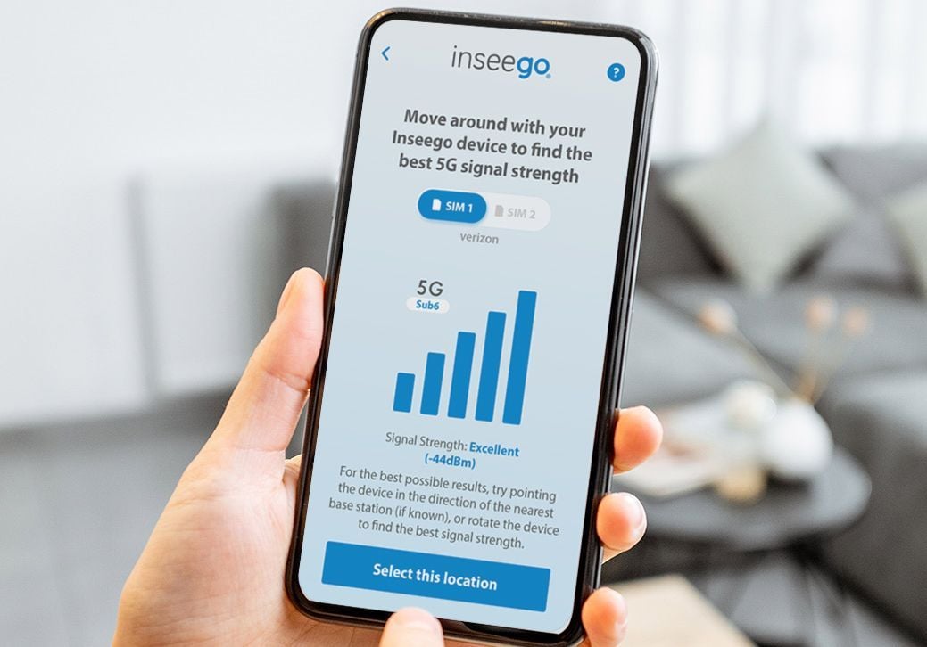 Inseego's mobile app being used to manage Inseego's connectivity devices.