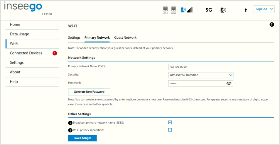 Inseego Wavemaker™ 5G Indoor Router FX3100 User Guide | Inseego