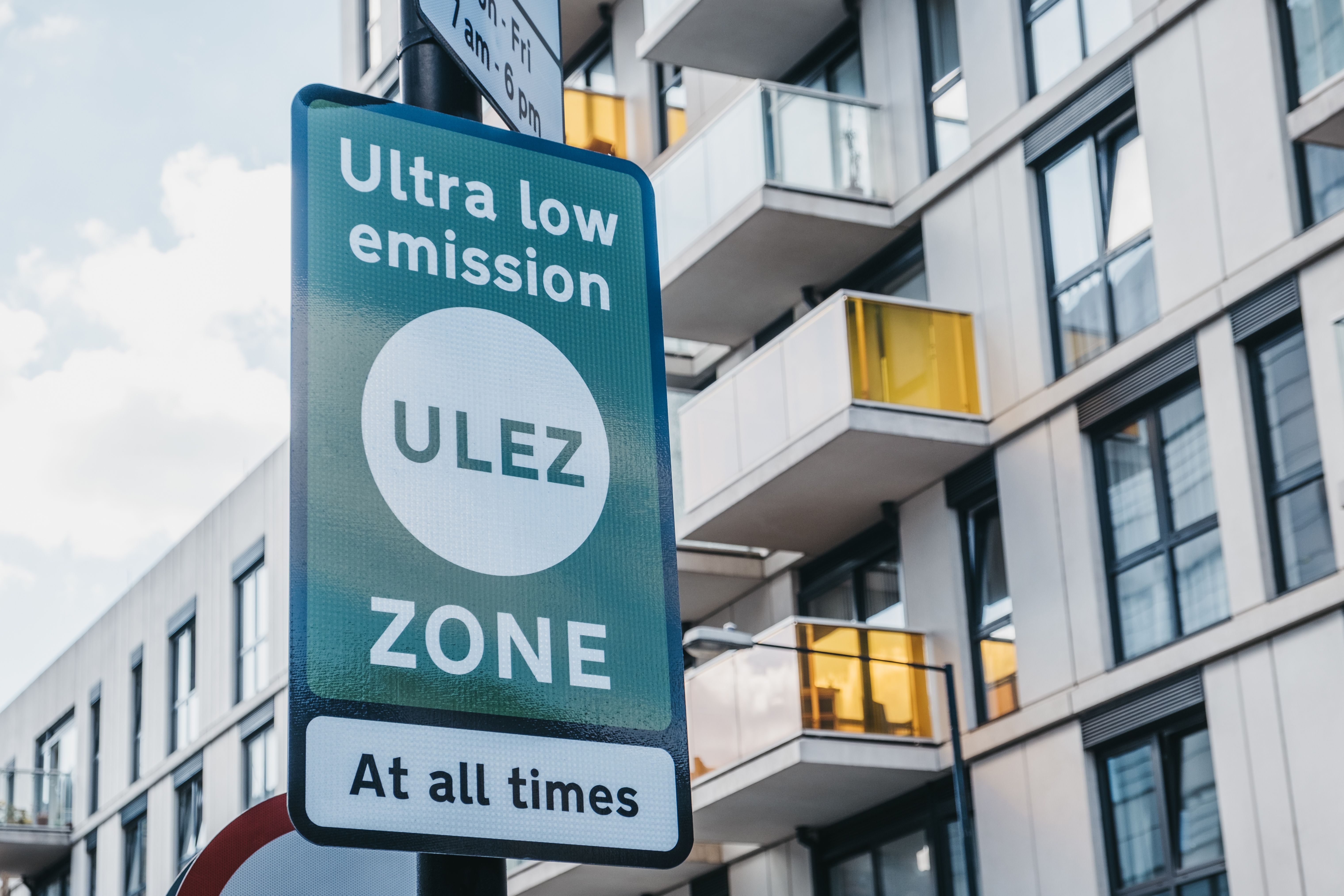 Photograph of a sign that is being used to mark a ultra low emission zone.